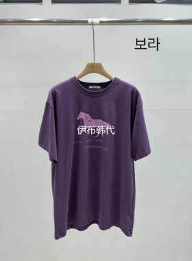 UNBOUND韩国东大门正品代购26春款 圆领休闲骏马宽松短袖T恤女
