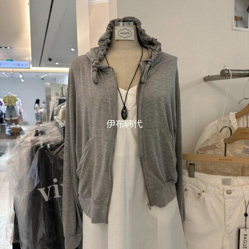 连帽薄棉休闲拉链卫衣外套