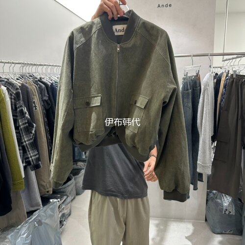 拉链休闲口袋弧形边短外套夹克