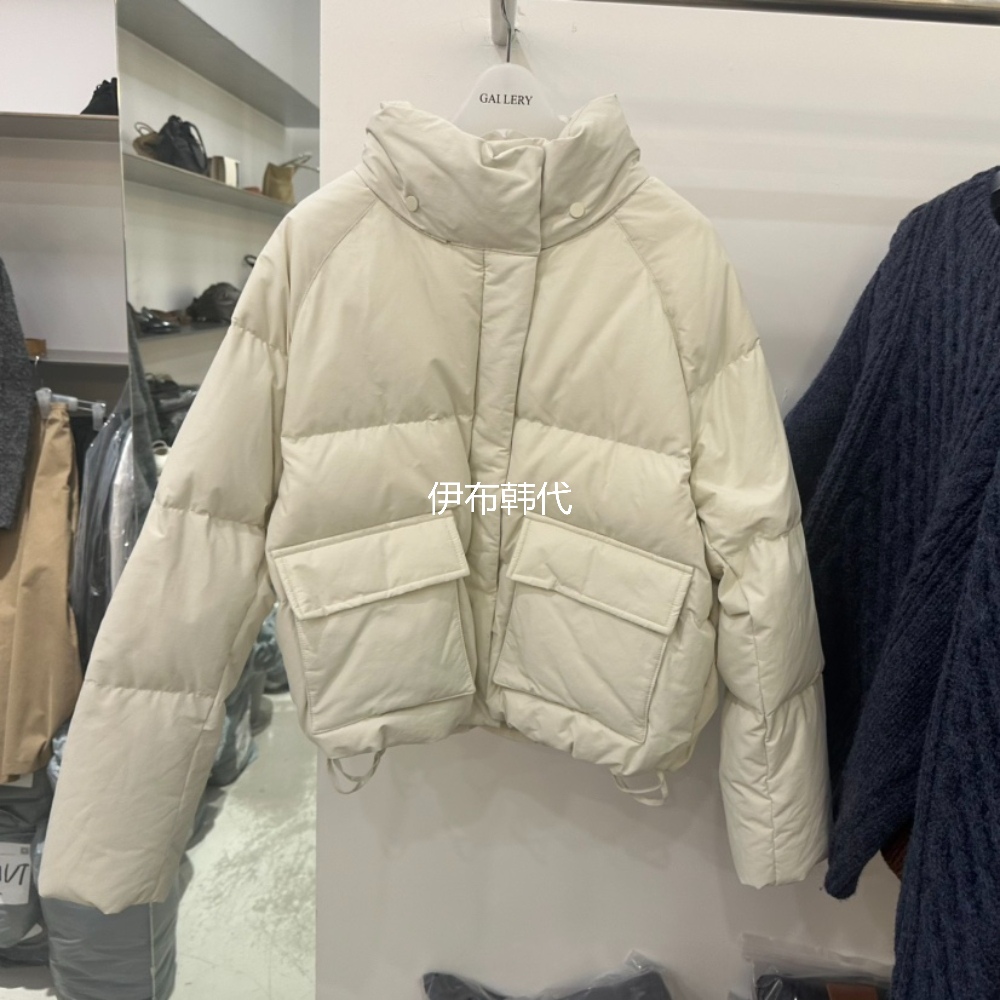 连帽休闲抽绳鹅绒羽绒服外套
