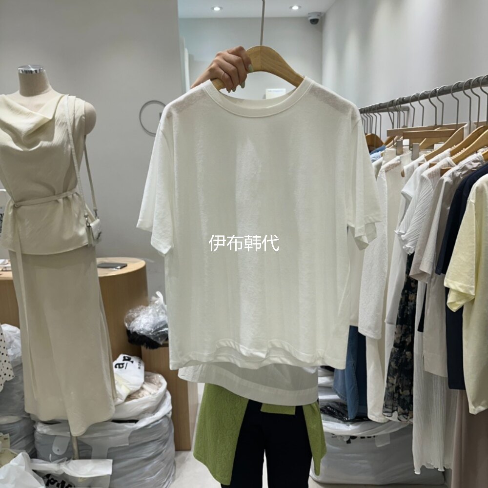 EN.U韩国东大门正品代购26夏款 圆领休闲纯色基础款短袖T恤女