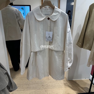 OVERTAKE韩国东大门正品代购26春款 翻领休闲抽绳娃娃衫风衣外套