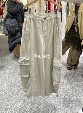 SOF 韩国东大门正品代购26春款 大口袋宽松直筒裤工装裤长裤女