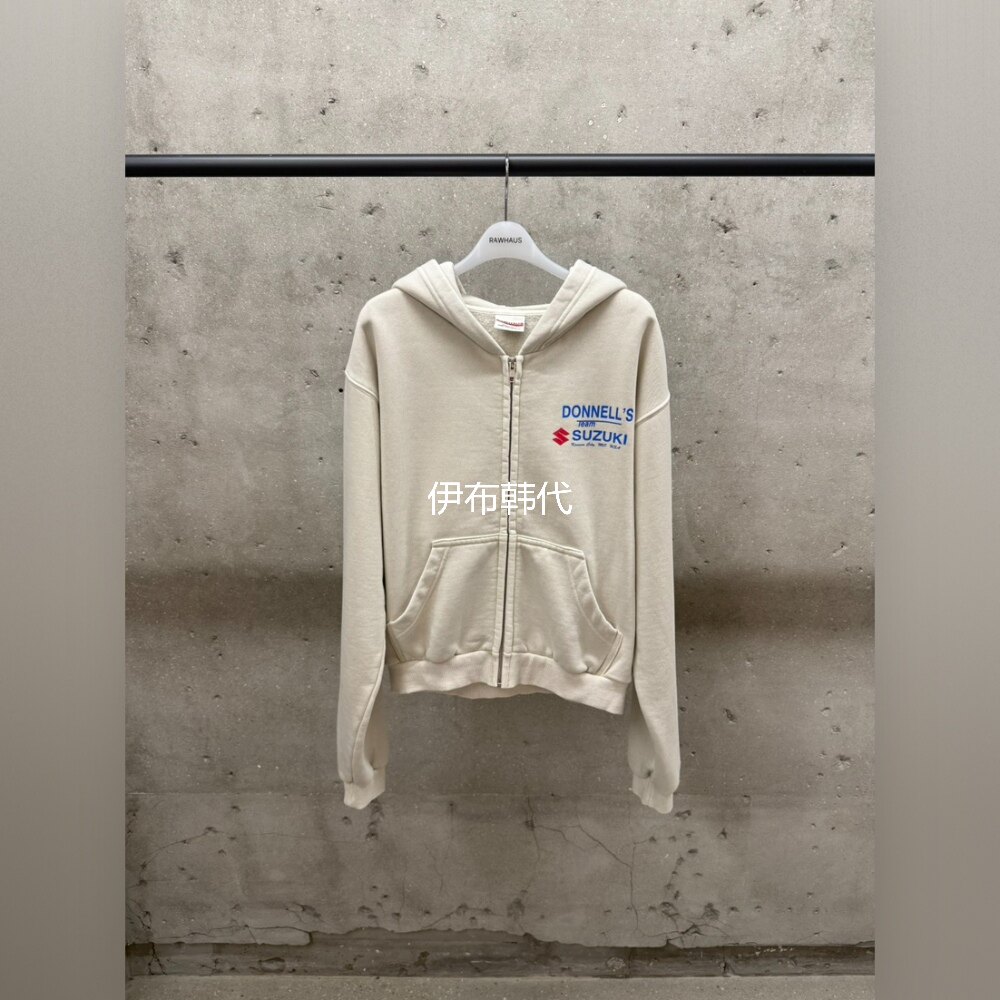 EST/RAWHAUS韩国东大门正品代购26冬款 连帽拉链加绒字母休闲卫衣