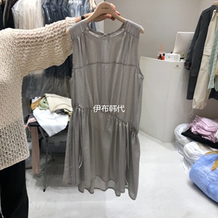 FRE韩国东大门正品代购26春款 圆领薄款抽绳休闲背心裙连衣裙