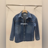 NOB韩国东大门正品 短外套夹克 翻领休闲磨白气质牛仔衬衫 代购 26春