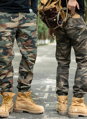 12439 部落男装阿美咔叽380g重磅砂洗立体裁剪硬汉迷彩工装休闲裤