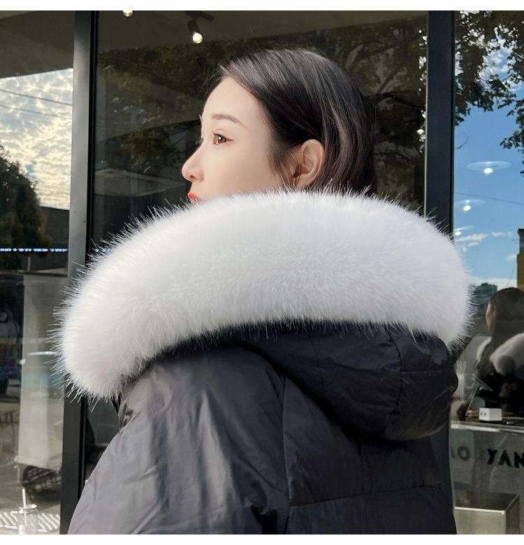 毛领单卖仿真狐狸毛貉子毛领子羽绒派克汉服帽条假领大衣通用女冬