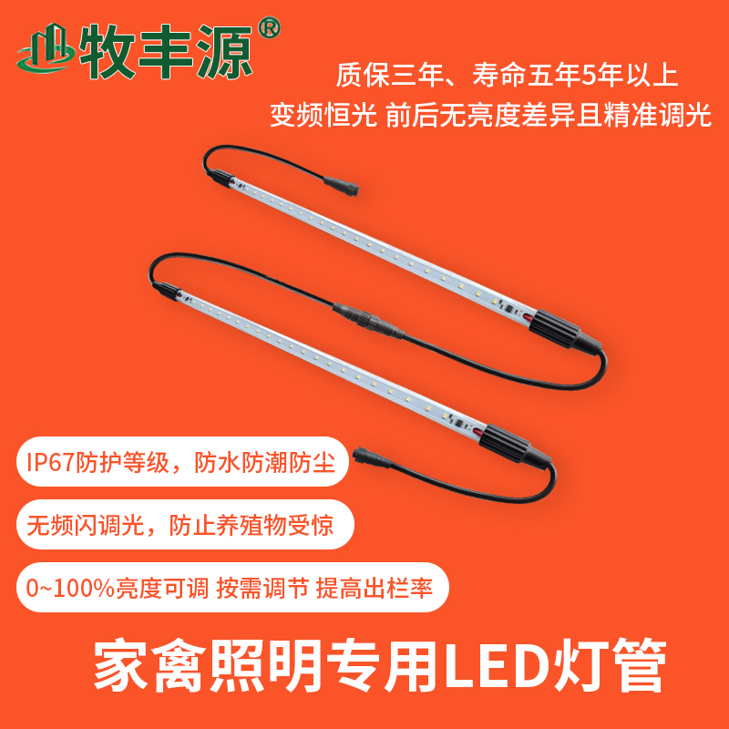 养殖低压48伏可调光led灯管鸡鸭舍家禽养殖场专用照明灯养殖灯带