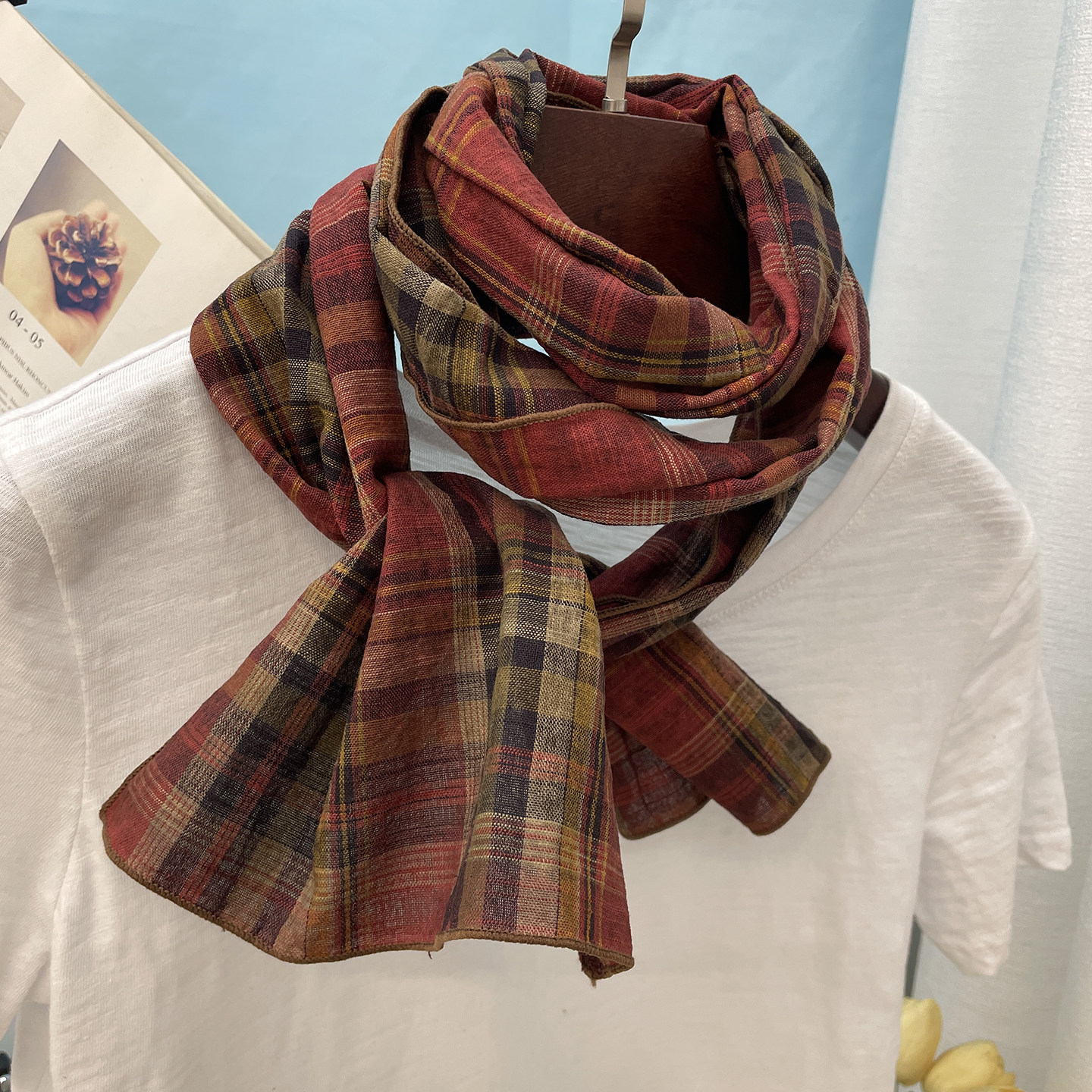 韩版时尚格子围巾男女通用春秋冬季薄款保暖百搭叠穿棉质护颈围脖,服饰配件/皮带/帽子/围巾,围巾/丝巾/披肩,淘宝优惠券,粉丝福利购,淘宝优惠卷