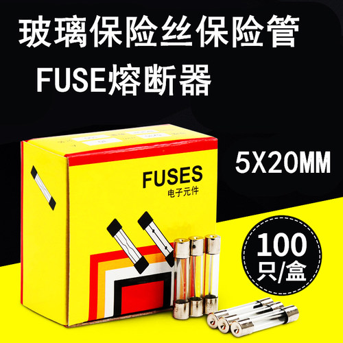 (100个)玻璃保险丝管250V熔断器