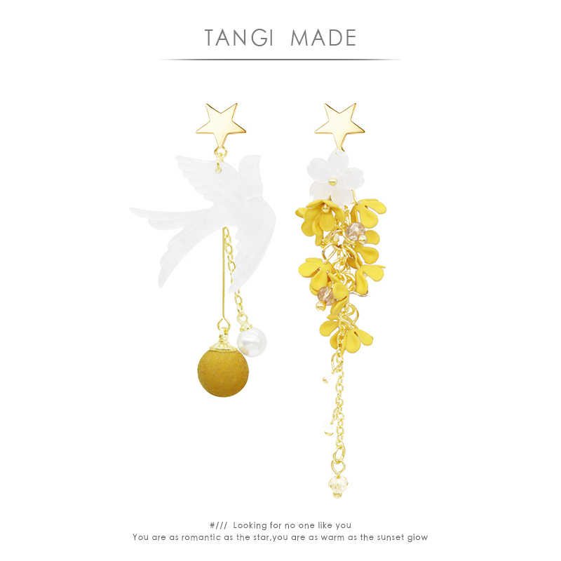 春日小鸟花仙子气质耳环