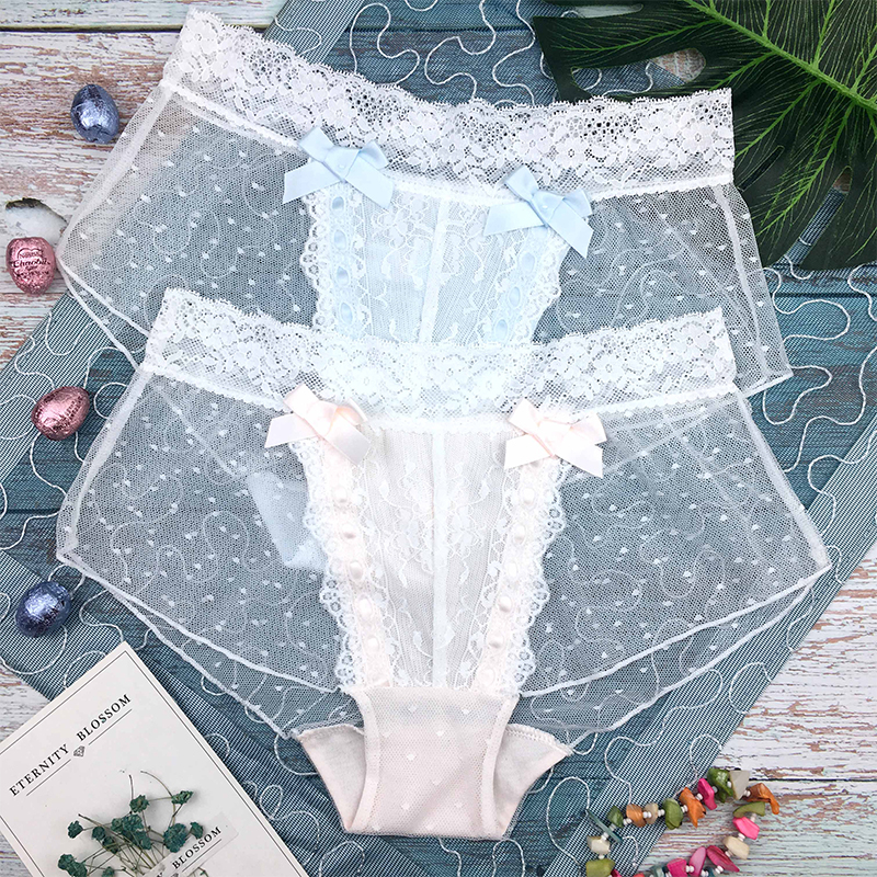 甜美蕾丝拼接三角底裤清仓特价