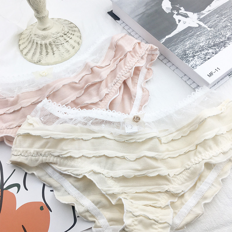 【清仓特价】内裤女温柔系ins风清新白蕾丝日系复古波浪花边学生