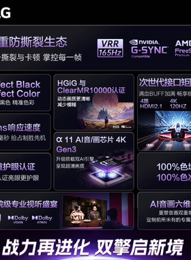 LG OLED42C6PCA 42英寸4K超高清165Hz高刷OLED游戏电视电竞显示器