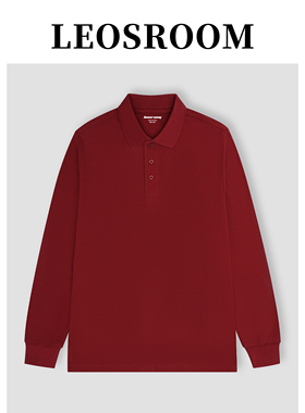 POLO衫男长袖翻领T恤秋季体恤宽松2023新款打底休闲纯棉春秋上衣