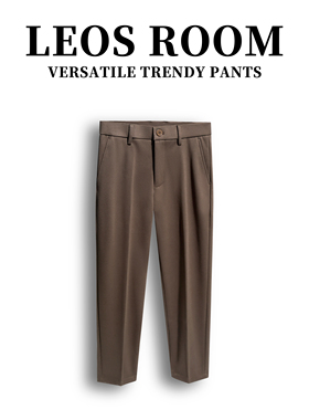 高级垂感小西裤男加绒九分裤男秋冬季潮流直筒男士长裤休闲轻熟风