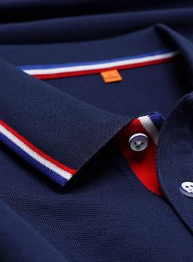 POLO衫男短袖男生中青年运动冰丝打底藏青色翻领帅气简约t恤保罗