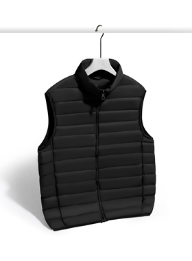 不钻绒秋冬新款羽绒马甲男士潮流纯色立领上衣青年轻薄棉袄男装潮