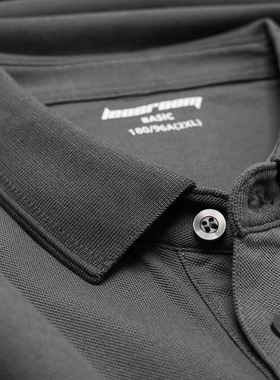 POLO衫有领休闲商务休闲男款冰丝深灰色翻领夏季短袖舒适复古帅气