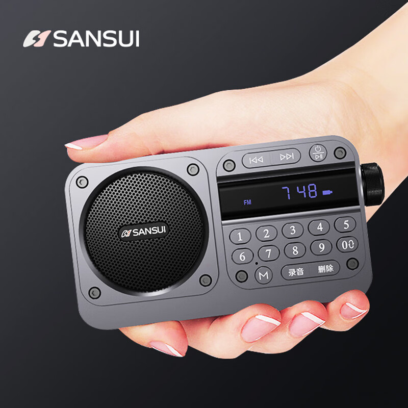 山水（SANSUI） 收音机老人便携式可充电插卡音箱户外迷你小音响