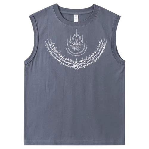 宽松夏季圆领无袖背心泰国旅游