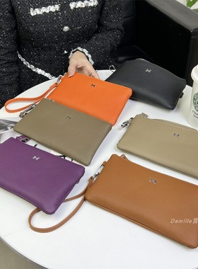 真皮手包女2025新款简约时尚气质牛皮软皮手拿手拎手机零钱包小包