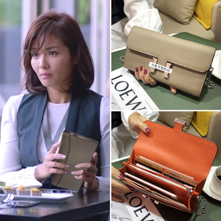 真皮H扣康康包2025新款百搭头层牛皮链条女单肩手拿包手机包钱包