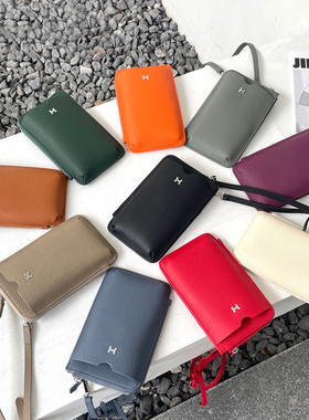真皮小包包竖款手机包女百搭2025新款轻便头层牛皮迷你单肩斜挎包