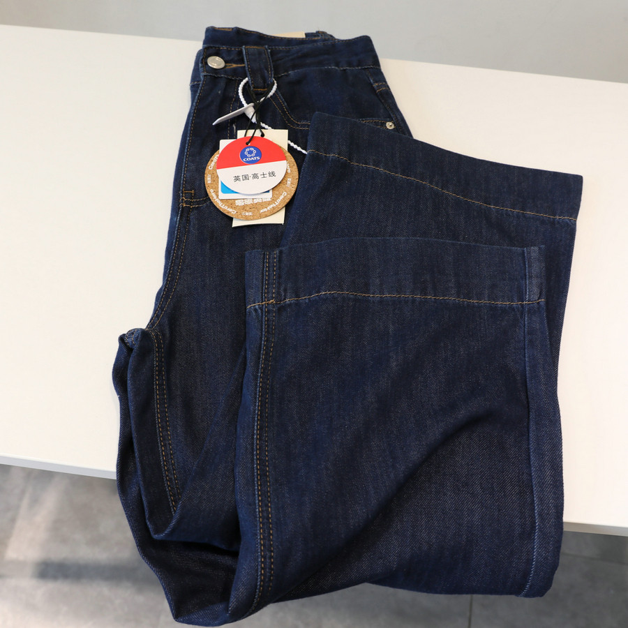 小个子宽松直筒阔腿裤九分牛仔裤