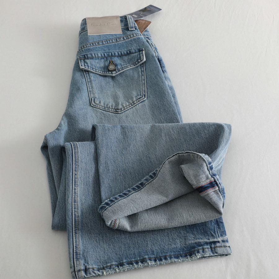 修腿型~显腿直~韩版浅蓝色阔腿牛仔裤女胖mm宽松显瘦直筒长裤子,女装/女士精品,牛仔裤,淘宝优惠券,粉丝福利购,淘宝优惠卷