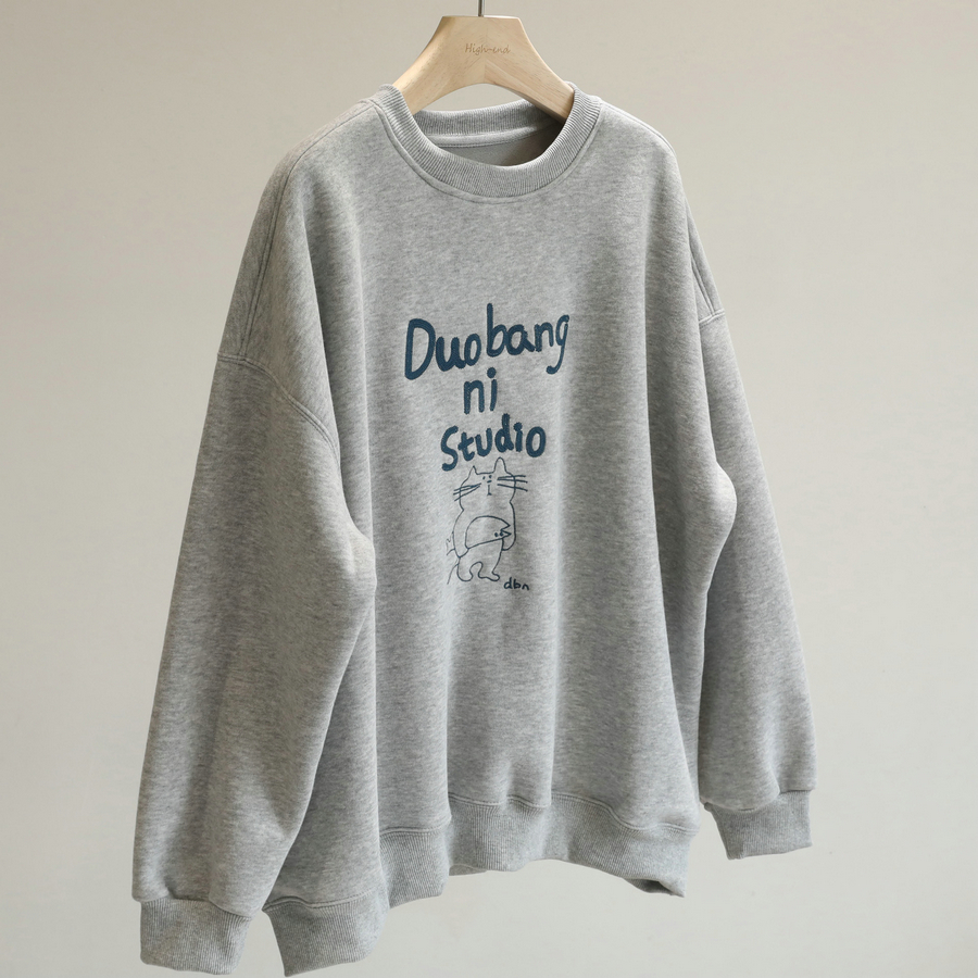 温暖藏肉！加绒字母卫衣女秋冬爆款宽松休闲风显瘦套头圆领上衣