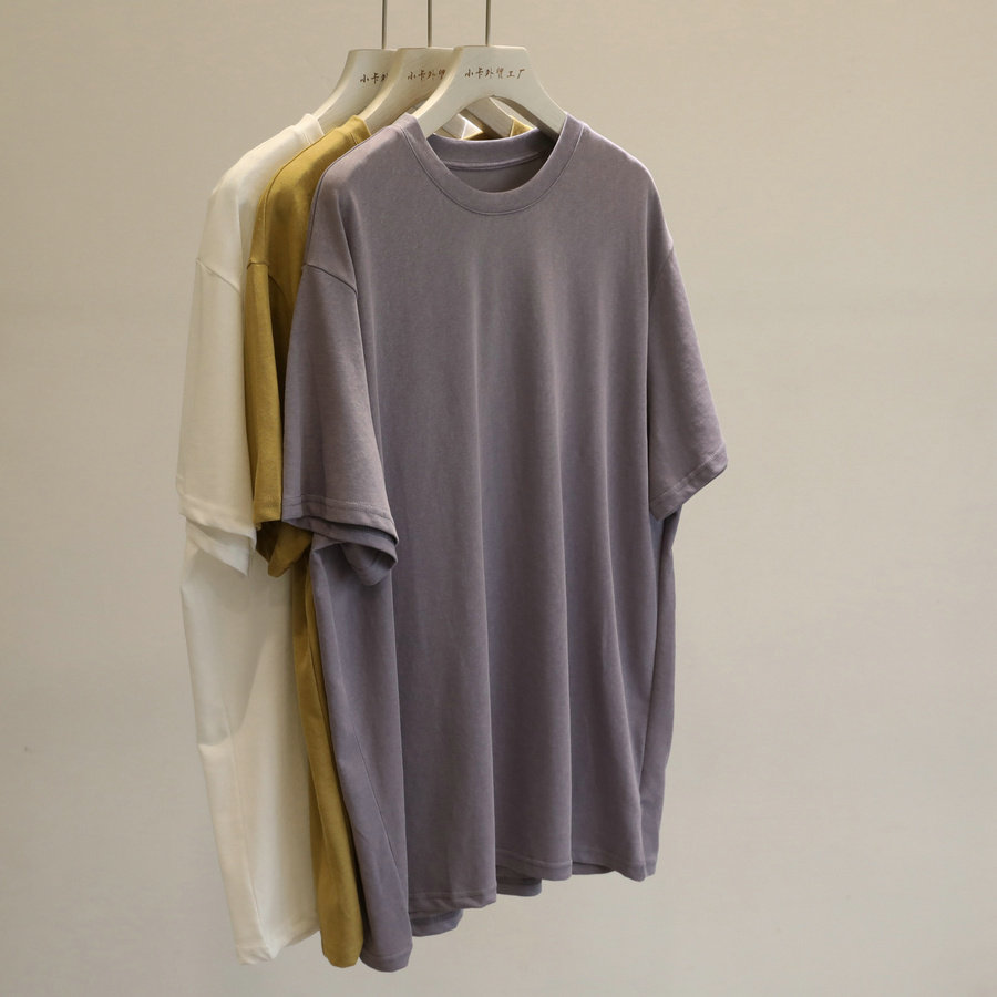 秒变纸片人！夏季薄款圆领短袖T恤女宽松大版显瘦中长款上衣ins潮