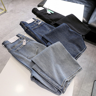 复古显瘦裤 店主超爱～无敌长腿超好穿且瘦时髦窄版 直筒高腰牛仔裤