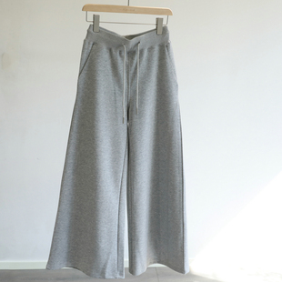 灰色高腰显瘦微喇叭运动长裤 休闲卫裤 女秋季 爆款 新款 秒变长腿精