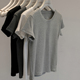 显瘦弹力简约纯色正肩圆领短袖 基础百搭款 修身 新款 T恤女 2023夏季