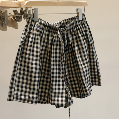 黑白格子休闲短裤显瘦百搭