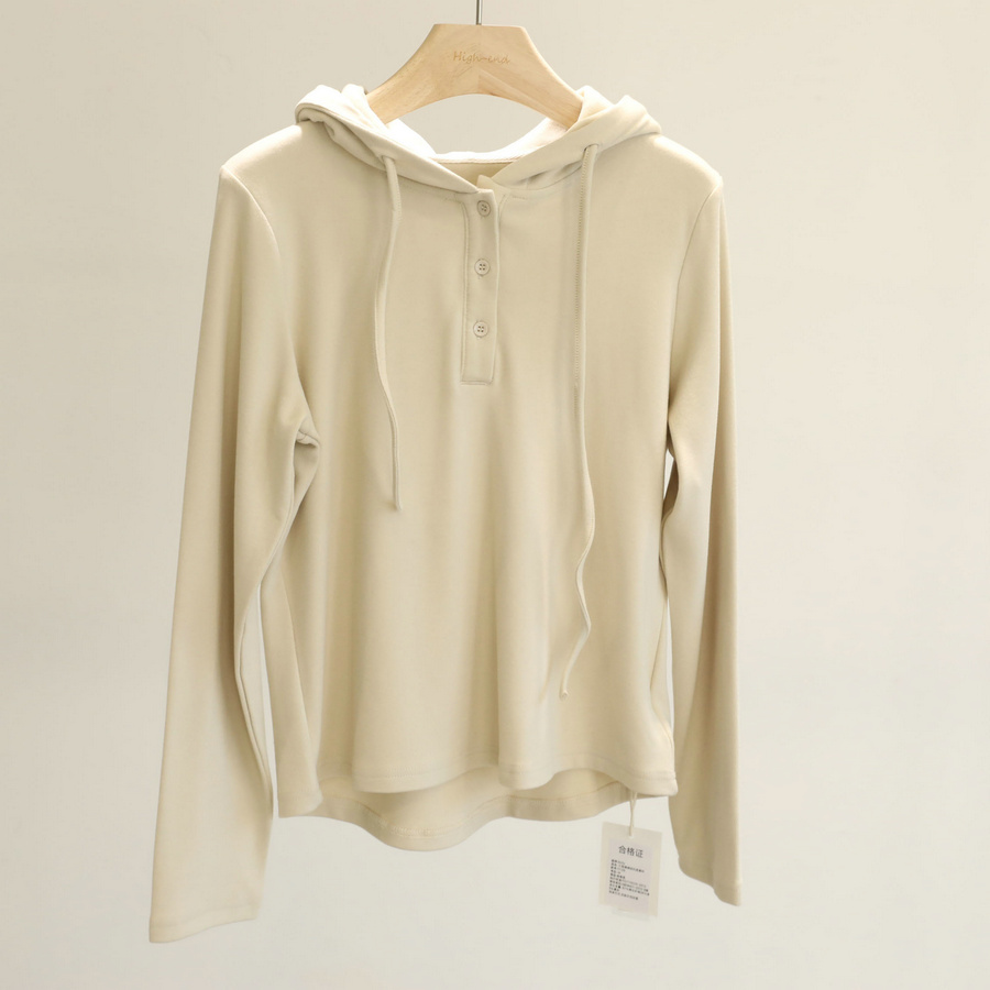 冬日治愈系！加绒连帽卫衣女冬季纯色休闲百搭加厚套头短款上衣