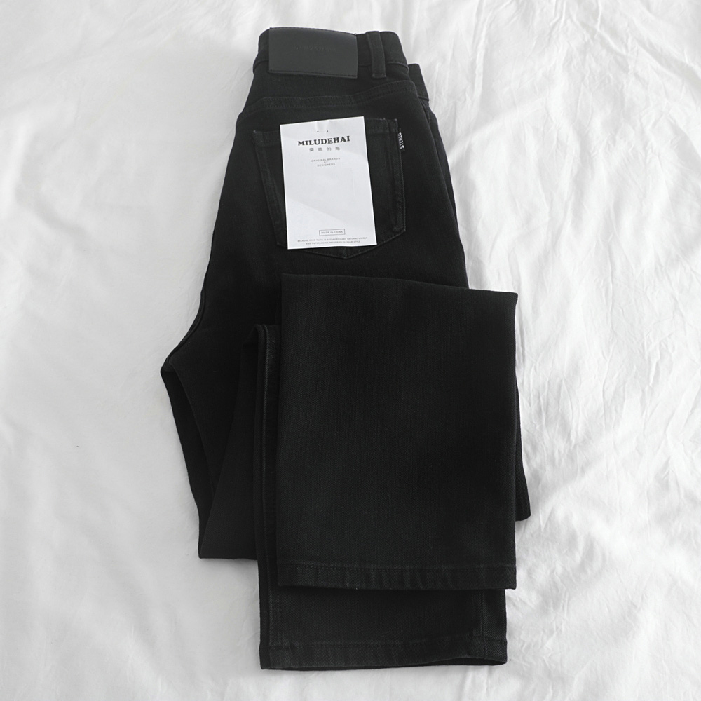 直筒牛仔裤九分裤四面弹