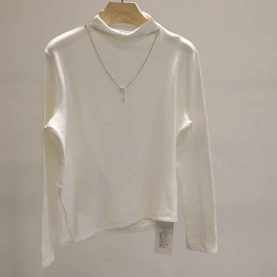 设计感百搭半高领薄绒打底衫T恤