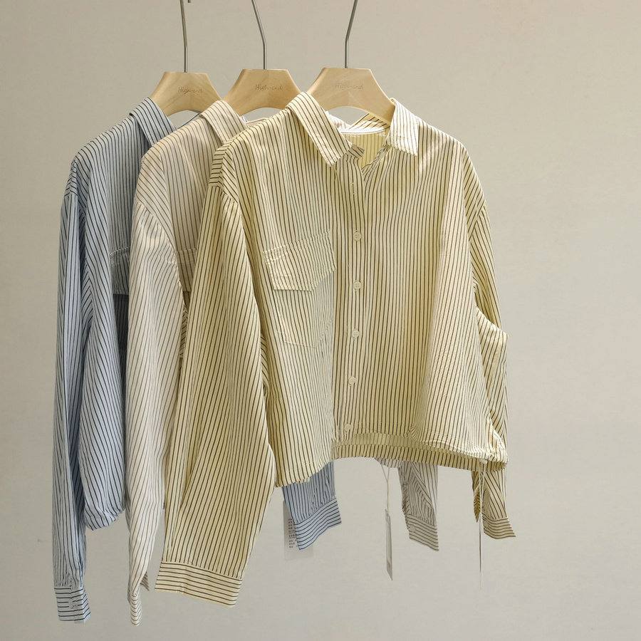 大方又耐看！条纹长袖衬衫女宽松通勤百搭小个子短款翻领衬衣春季,女装/女士精品,衬衫,淘宝优惠券,粉丝福利购,淘宝优惠卷