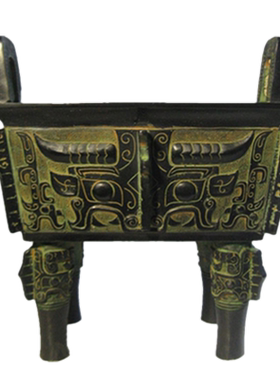 兽面纹仿古做旧中式风橱窗摆件