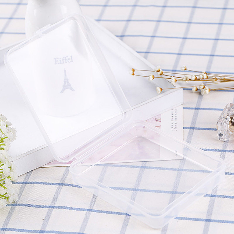 洗脸扑粉扑假睫毛收纳盒pp塑料透明方形饰品盒化妆美容用品空盒子