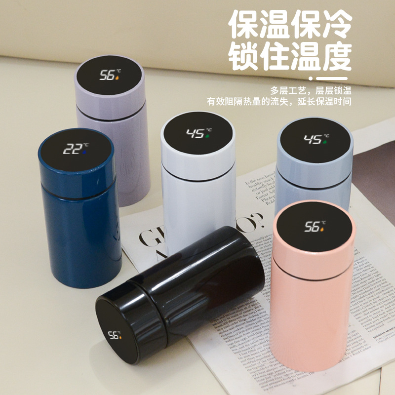 不锈钢保温杯口袋杯in风智能显示男女儿童学生水杯礼品定制