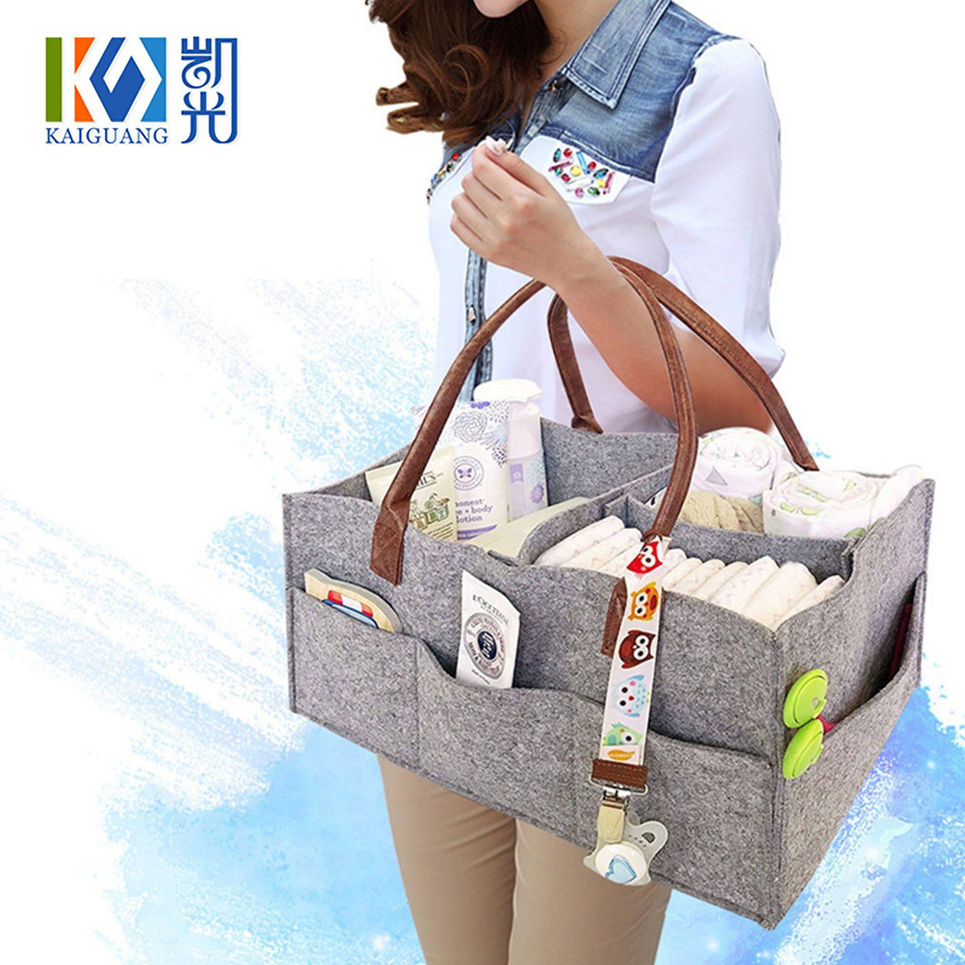 毛毡布尿布袋尿片袋收纳毛毡妈咪篮毛毡尿布袋收纳袋妈咪包,收纳整理,包包收纳袋,淘宝优惠券,粉丝福利购,淘宝优惠卷