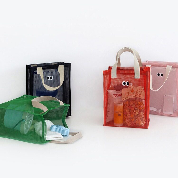 大眼睛透气网眼休闲旅行手提沙滩游泳洗漱收纳包收纳袋卫浴手提袋