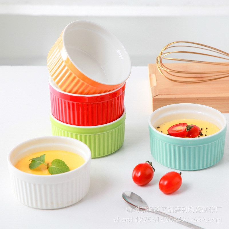 现货舒芙蕾烤碗陶瓷蒸蛋布丁碗烤箱烘焙专用双皮奶甜品布丁杯