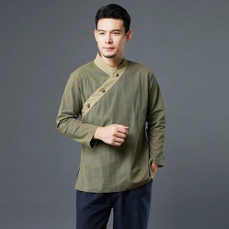 民族风亚麻外套粗麻布衣中国风改良汉服秋季复古外套茶道服打坐服