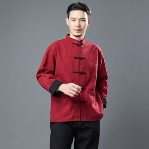 棉麻唐装套装中国风盘扣茶服