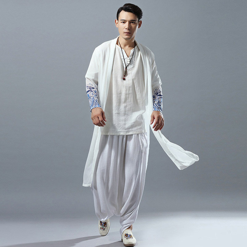 夏季薄款中国风青花瓷汉服披风